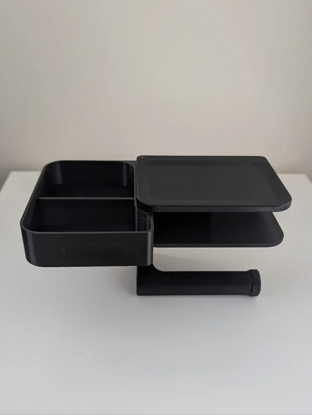 3D Printed Toilet Paper Holder with Swivel Tray & Storage